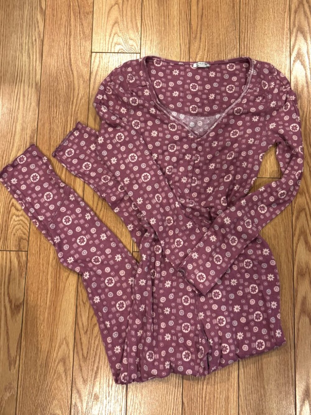 Free People pink & purple floral print pajama ???
